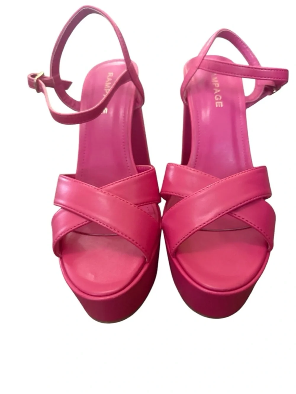 Rampage Women’s Pink Platform Block Heel Sandals